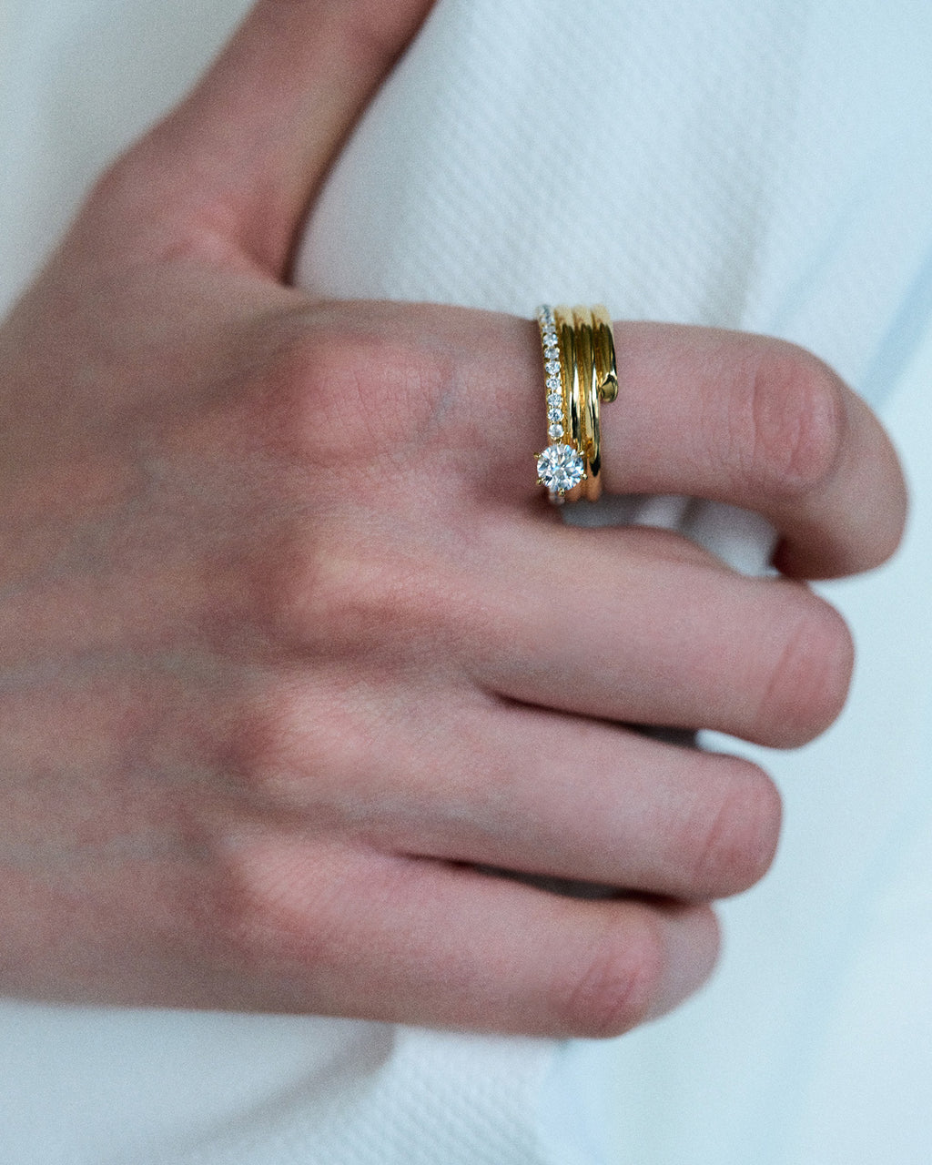Numbering - Coil Spiral Pave Ring / 6 Prong #8408 product image 4 | TRAB K-Fashion Australia