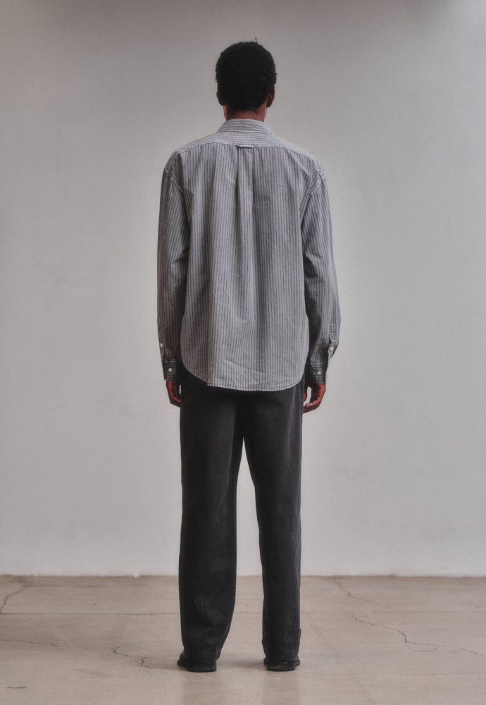 Art if acts - Pigment Dyed Stripe Shirt (Vintage Charcoal) product image 5 | TRAB K-Fashion Australia