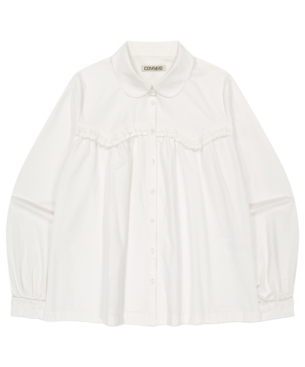 Coyseio - Rough Cut Frill Shirt (Ivory) product image 1 | TRAB K-Fashion Australia