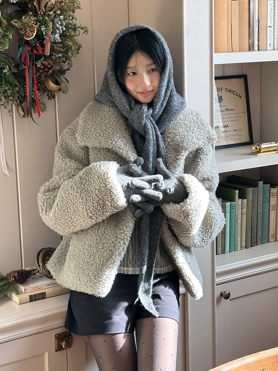 Margarin Fingers - Rose Embroidery Muffler (Charcoal) product image 1 | TRAB K-Fashion Australia