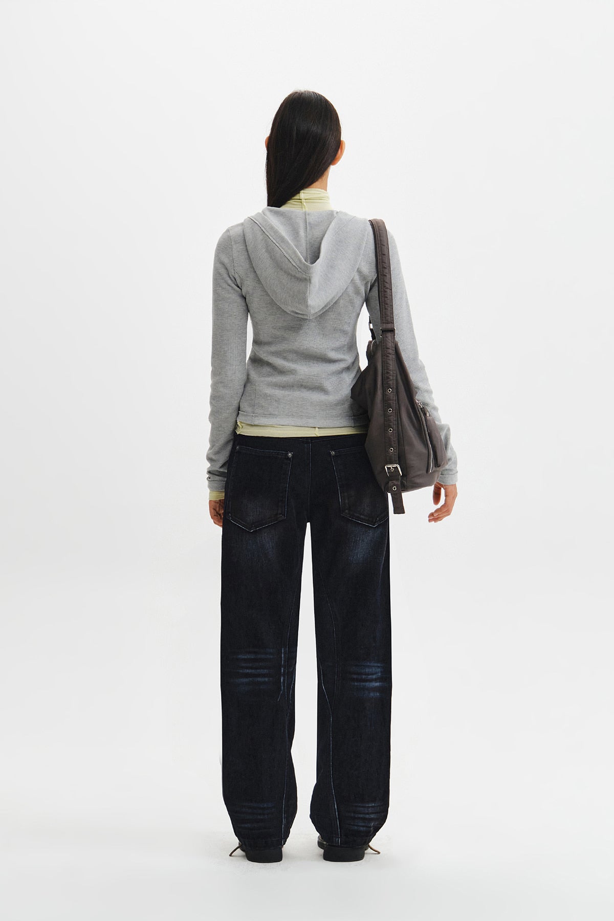 Matin Kim - Waffle Henley Neck Hood Top (Grey) product image 9 | TRAB K-Fashion Australia