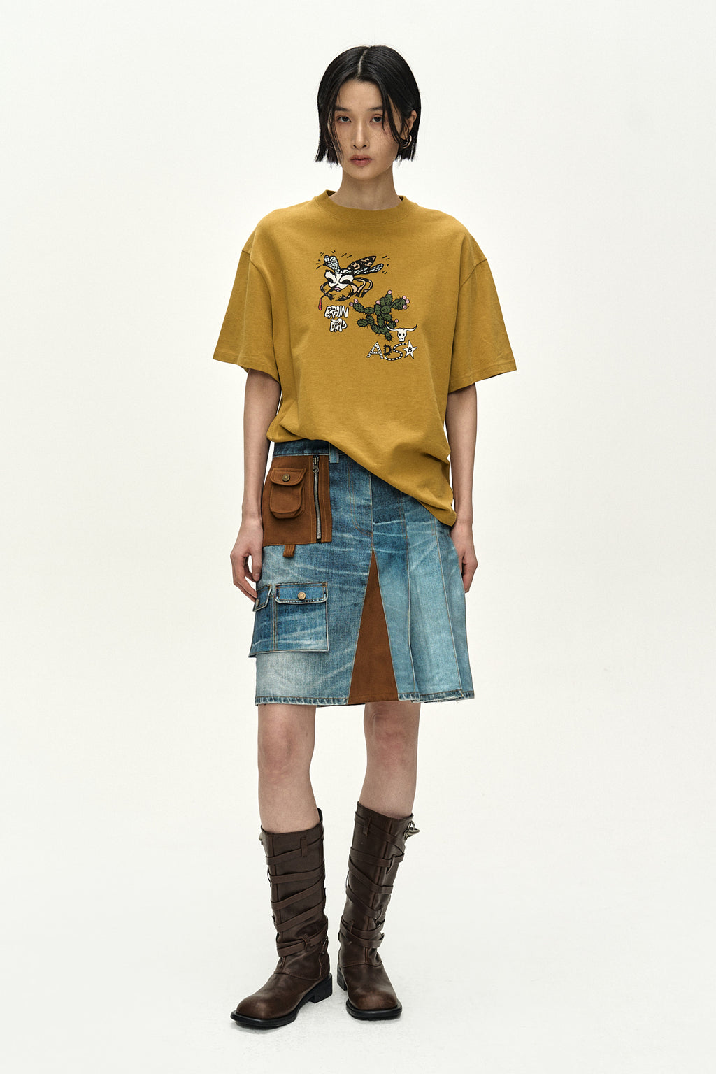 Andersson Bell - Andersson Bell X Brain Dead Denim Print Skirt (Blue) product image 4 | TRAB K-Fashion Australia