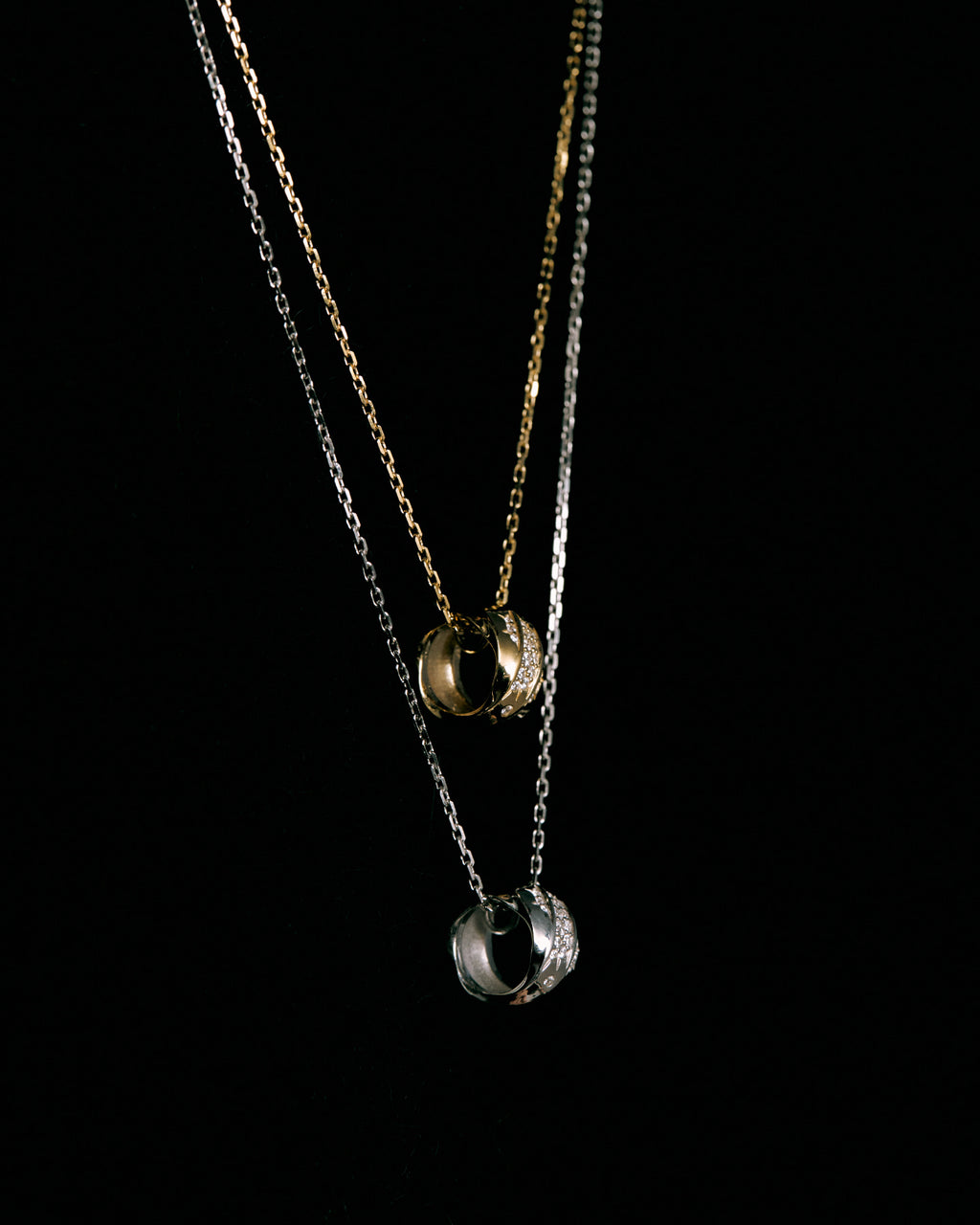 Numbering - Pave Sculpted Wave Cylinder Necklace #3818 product image 1 | TRAB K-Fashion Australia