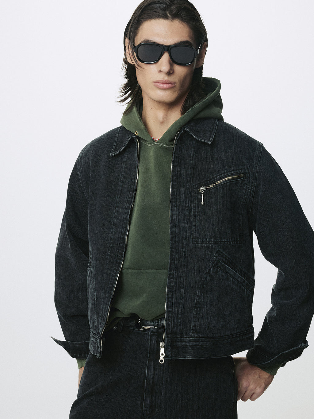 Tonywack - Cord Twill Denim Zipprerd Jacket (Faded Black) product image 4 | TRAB K-Fashion Australia