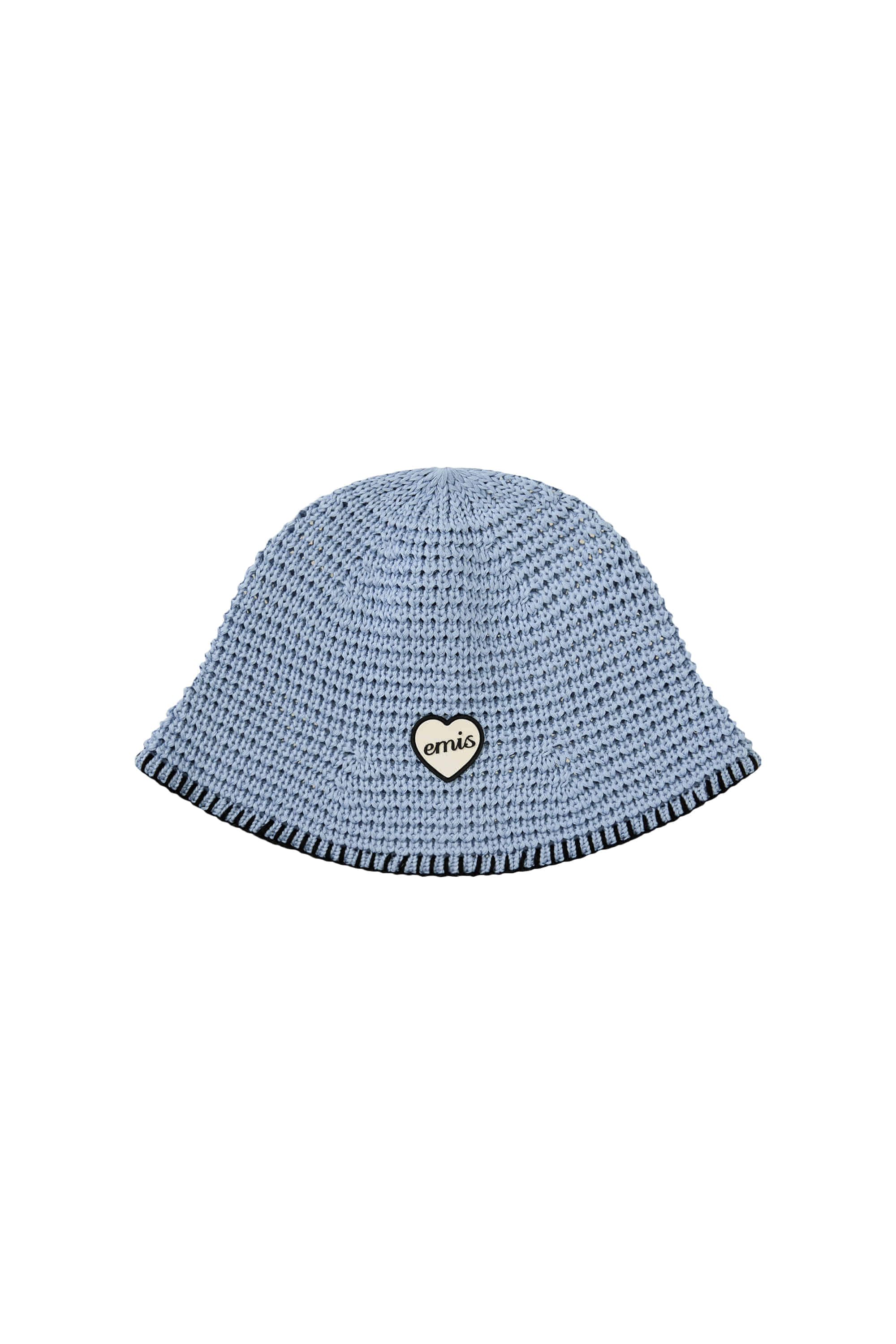 Emis - Heart Rubber Patch Knit Bucket Hat (Pastel Blue) product image 1 | TRAB K-Fashion Australia