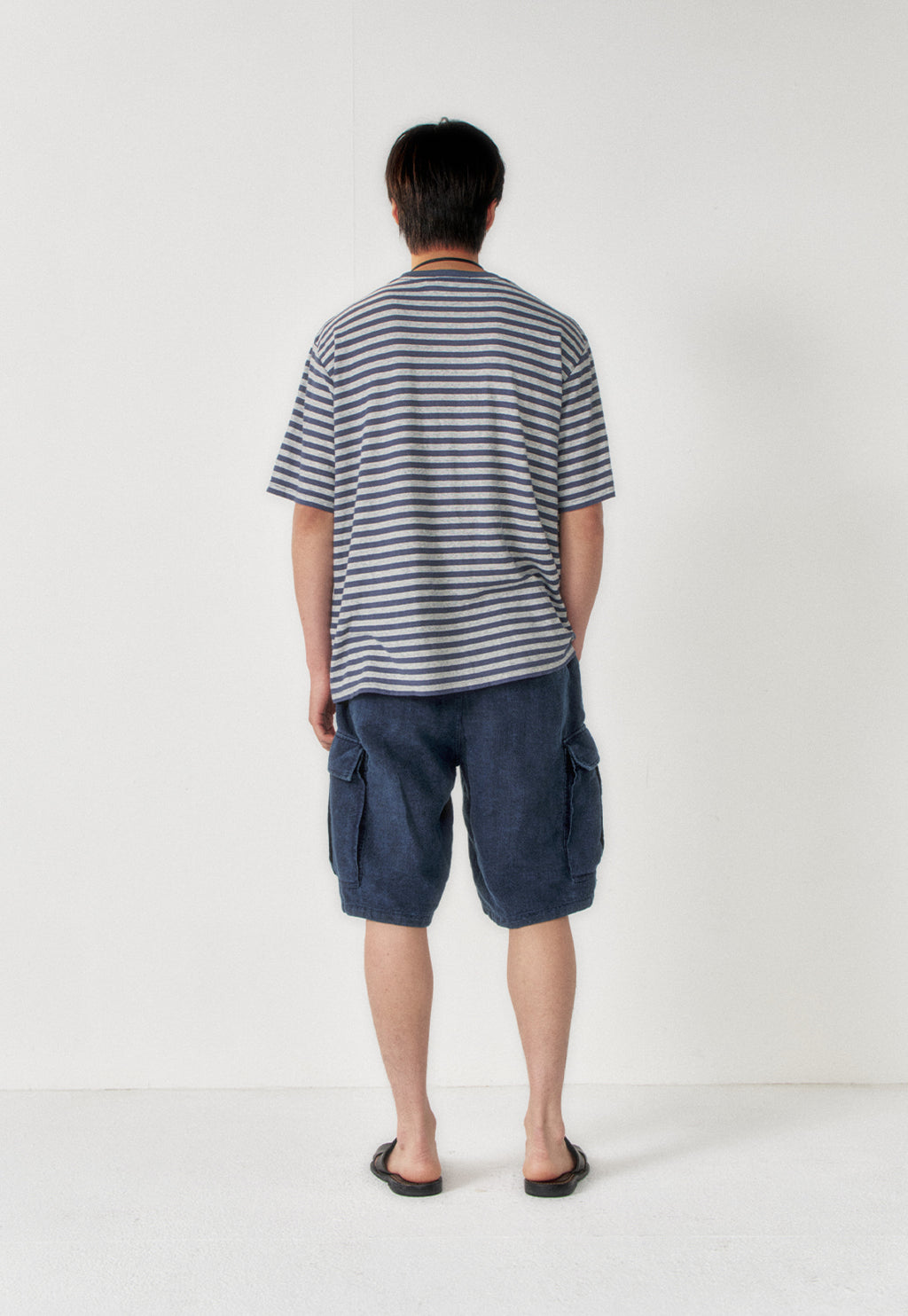 Art if acts - Linen Stripe Pocket Tee (Navy) product image 3 | TRAB K-Fashion Australia
