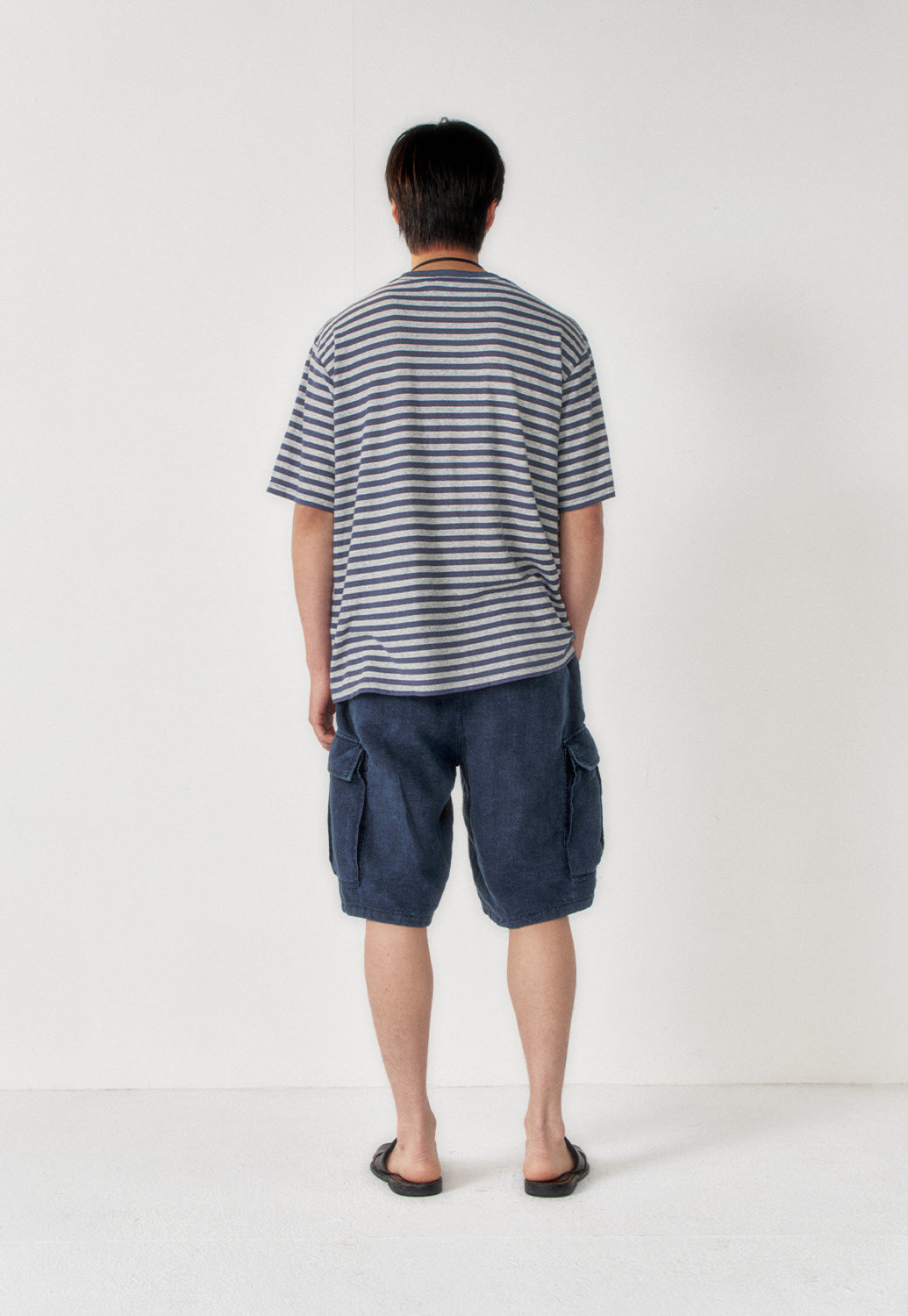 Art if acts - Linen Stripe Pocket Tee (Navy) product image 3 | TRAB K-Fashion Australia