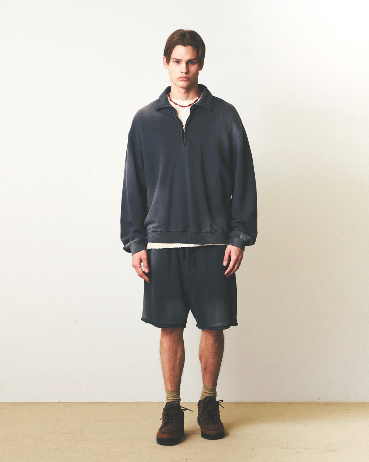 Eastlogue - Cut Out Collar Half Zip Up Sweat (D.navy) product image 5 | TRAB K-Fashion Australia