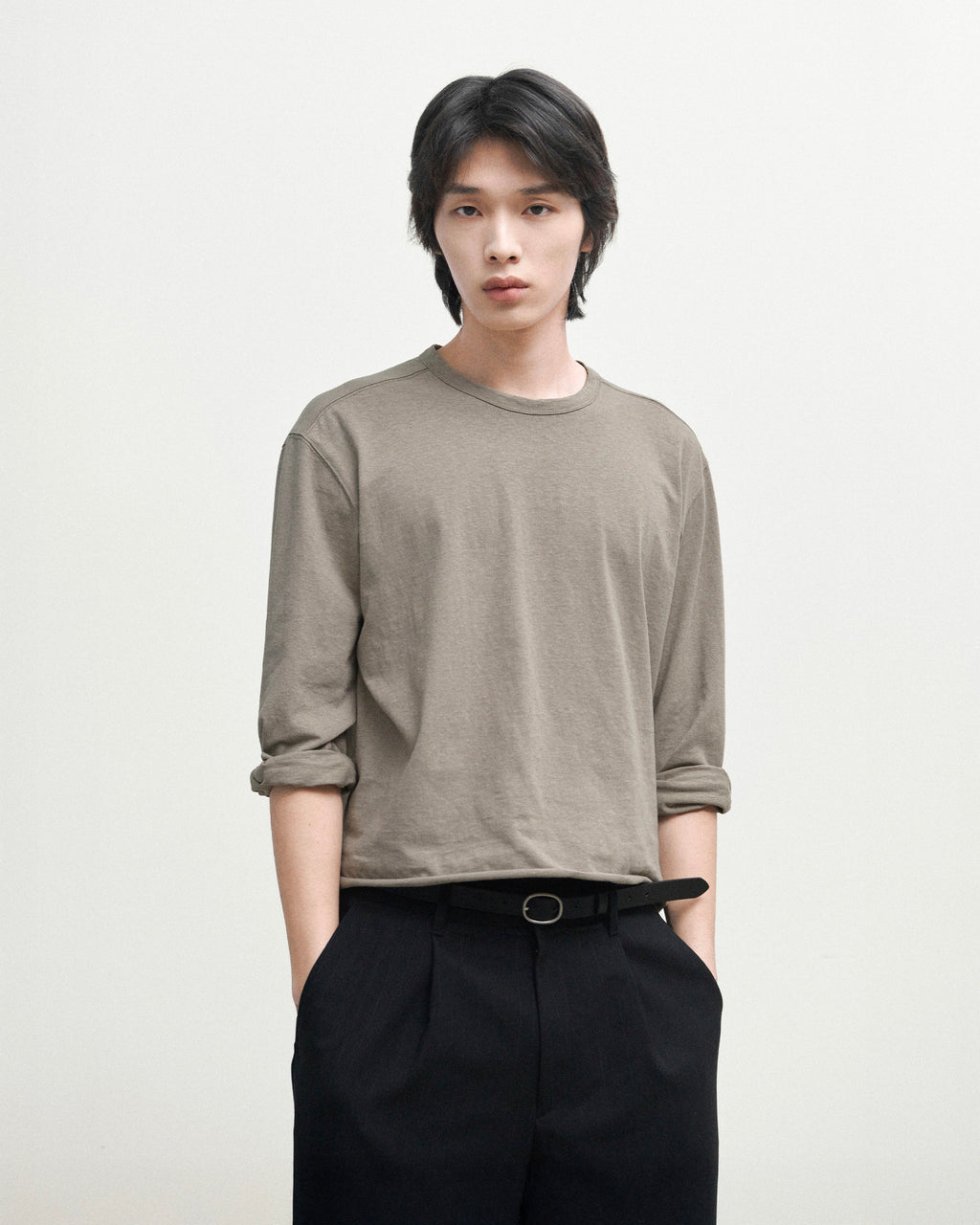 Brownyard - Cut Off Long Sleeve (Beige) product image 1 | TRAB K-Fashion Australia