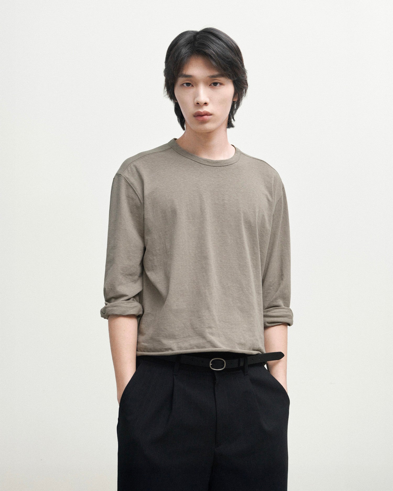 Brownyard - Cut Off Long Sleeve (Beige) product image 1 | TRAB K-Fashion Australia