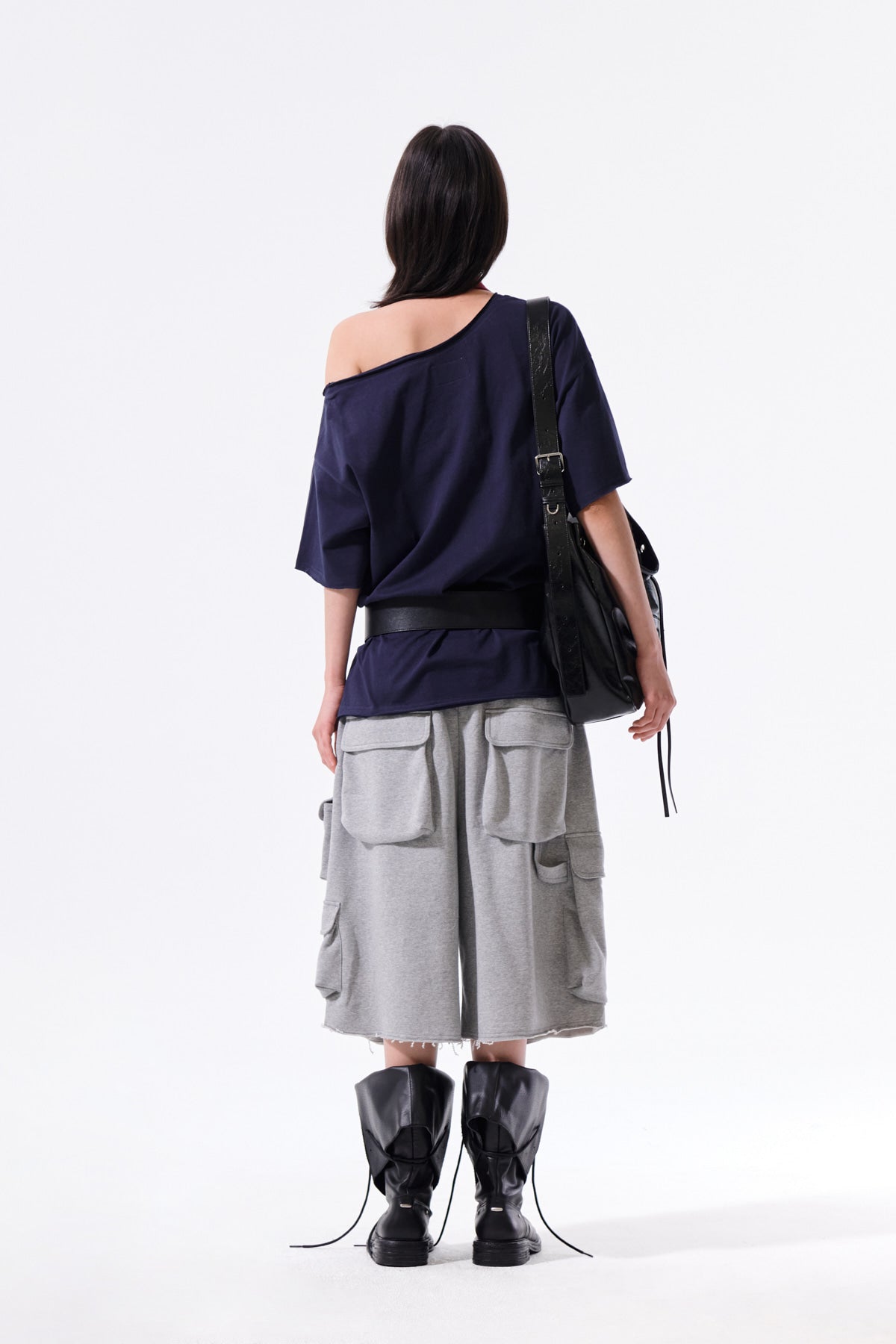 Matin Kim - Mtk 16 Graffiti Logo Asymmetric Top (Navy) product image 8 | TRAB K-Fashion Australia