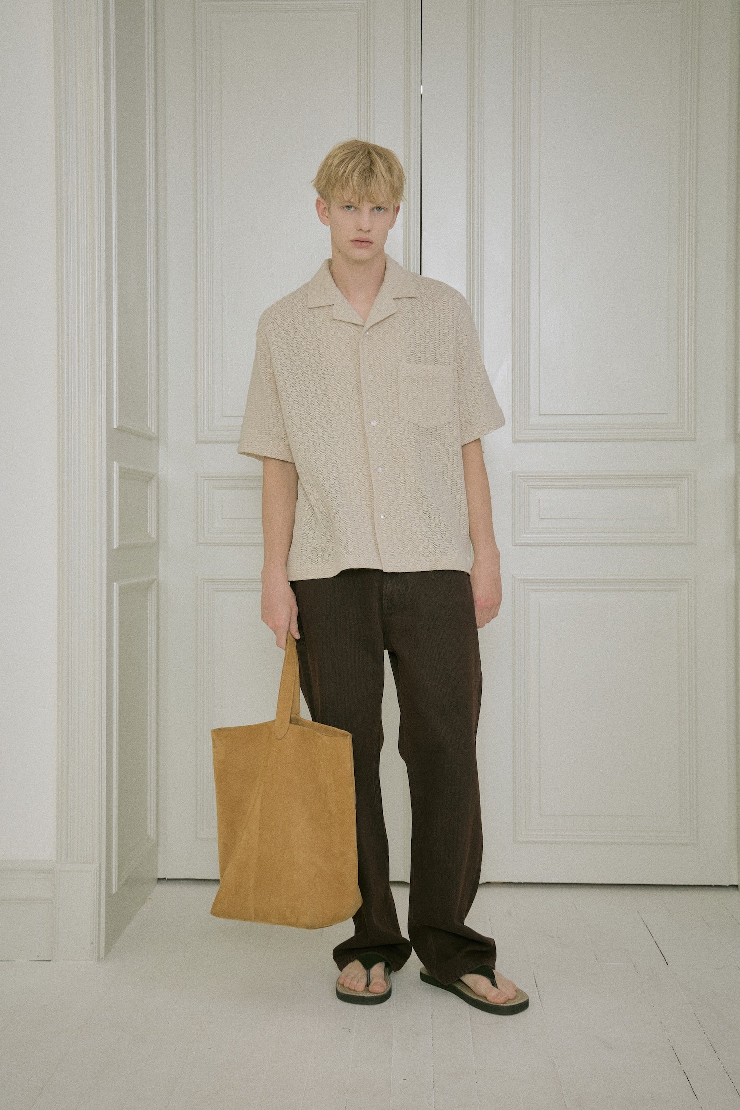 STU - Back Raglan Jacquard Shirt (Ivory) product image 12 | TRAB K-Fashion Australia