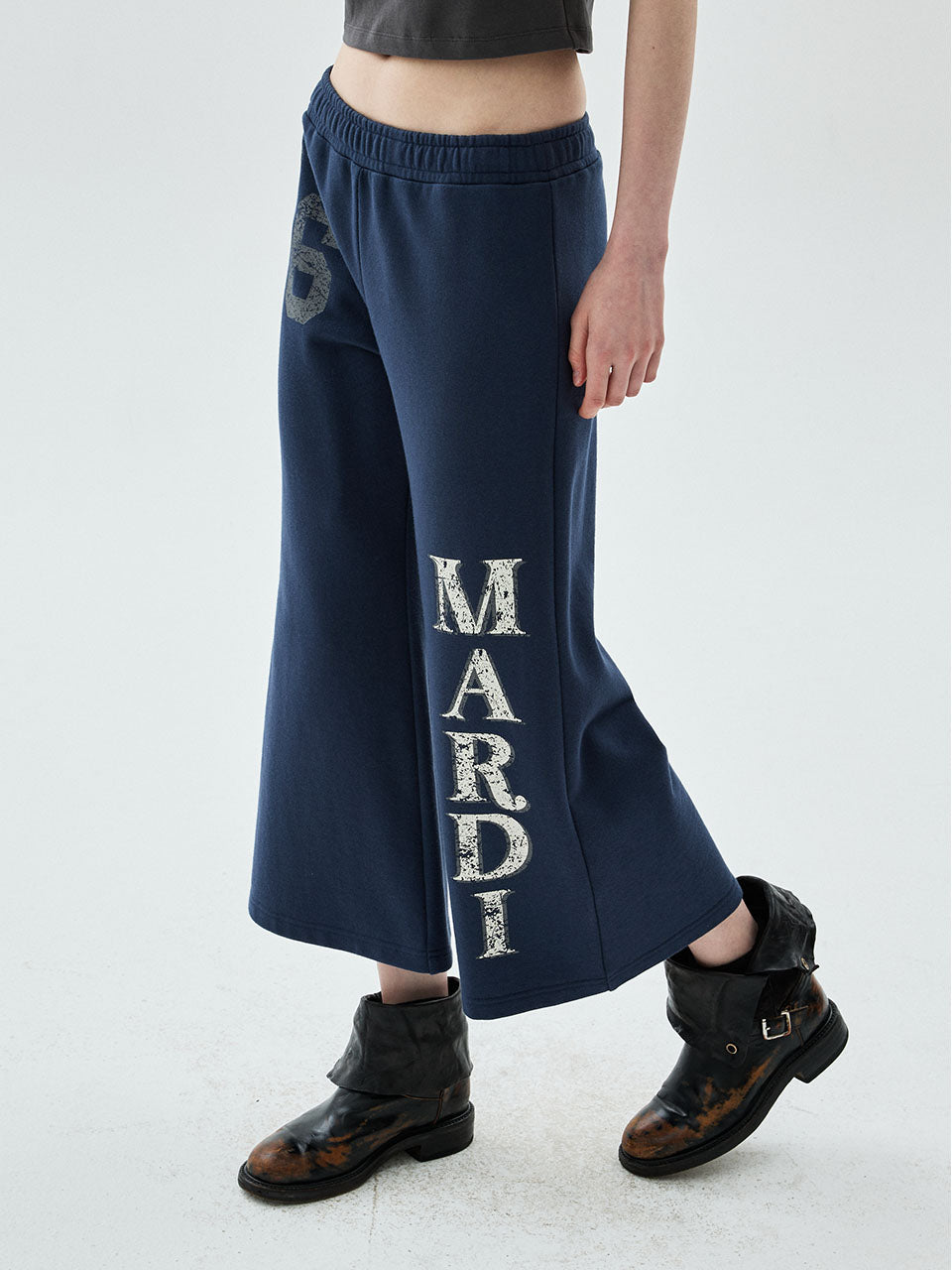 Mardi Mercredi - Cropped Flare Pants Mardi 26 (Deepblue) product image 1 | TRAB K-Fashion Australia