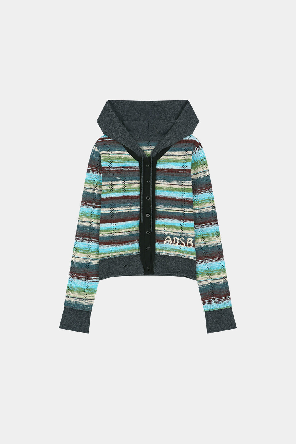 Andersson Bell - Layered Multi-Stripe Hooded Cardigan (green/blue) (Green/Blue) product image 7 | TRAB K-Fashion Australia