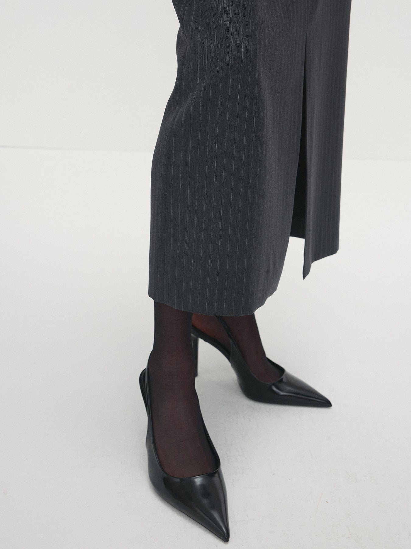 Tonywack - Striped Wool Pencil Skirt (Grey Pinstripe) product image 5 | TRAB K-Fashion Australia