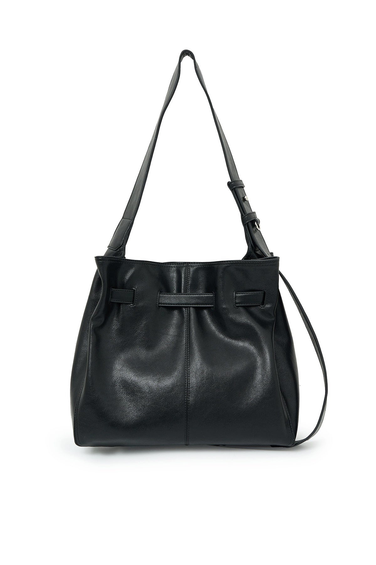 Matin Kim - Belted Volunn Mid Bucket Bag (Black) product image 3 | TRAB K-Fashion Australia