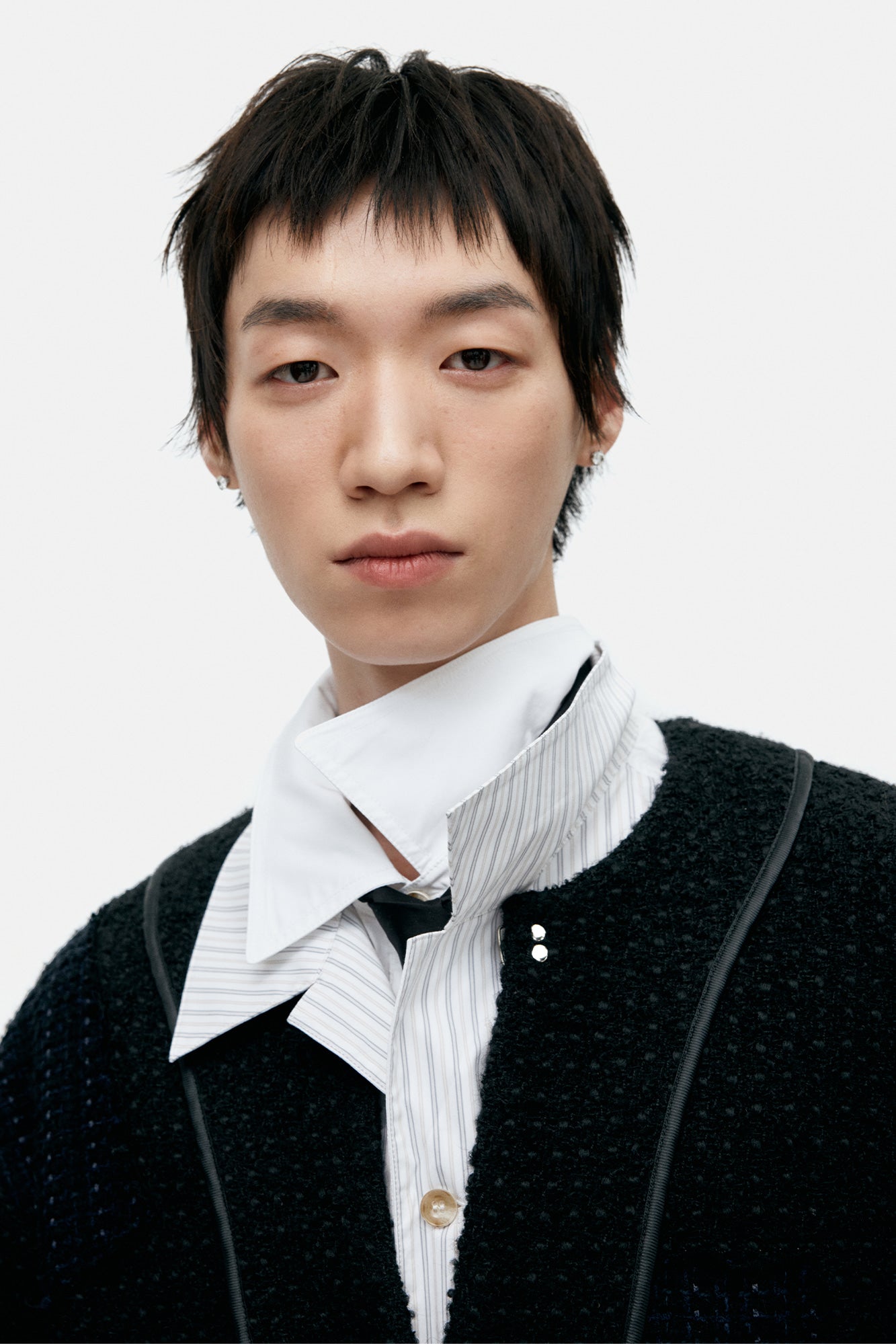 Andersson Bell - Unisex Inside Out Tweed Cardigan (Black) product image 5 | TRAB K-Fashion Australia