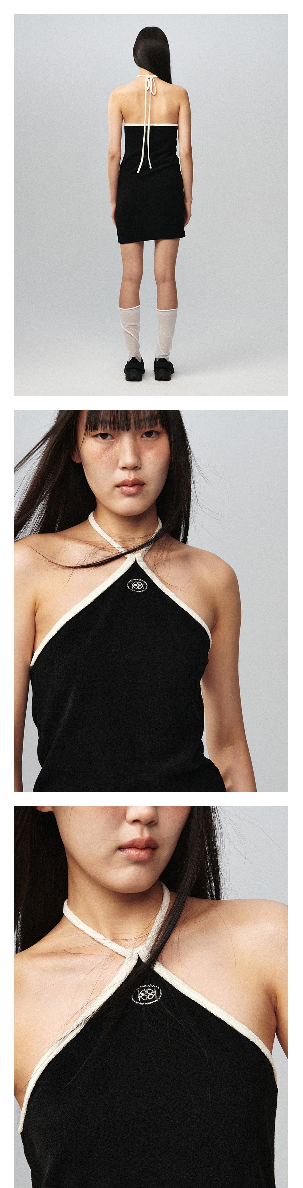 Kijun - Terry Halter Dress (Black) product image 1 | TRAB K-Fashion Australia