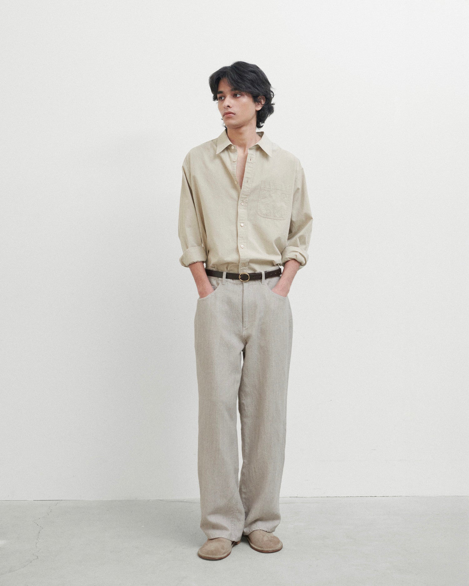 Brownyard - Boiled Wool Twill Pants (Stone) product image 1 | TRAB K-Fashion Australia