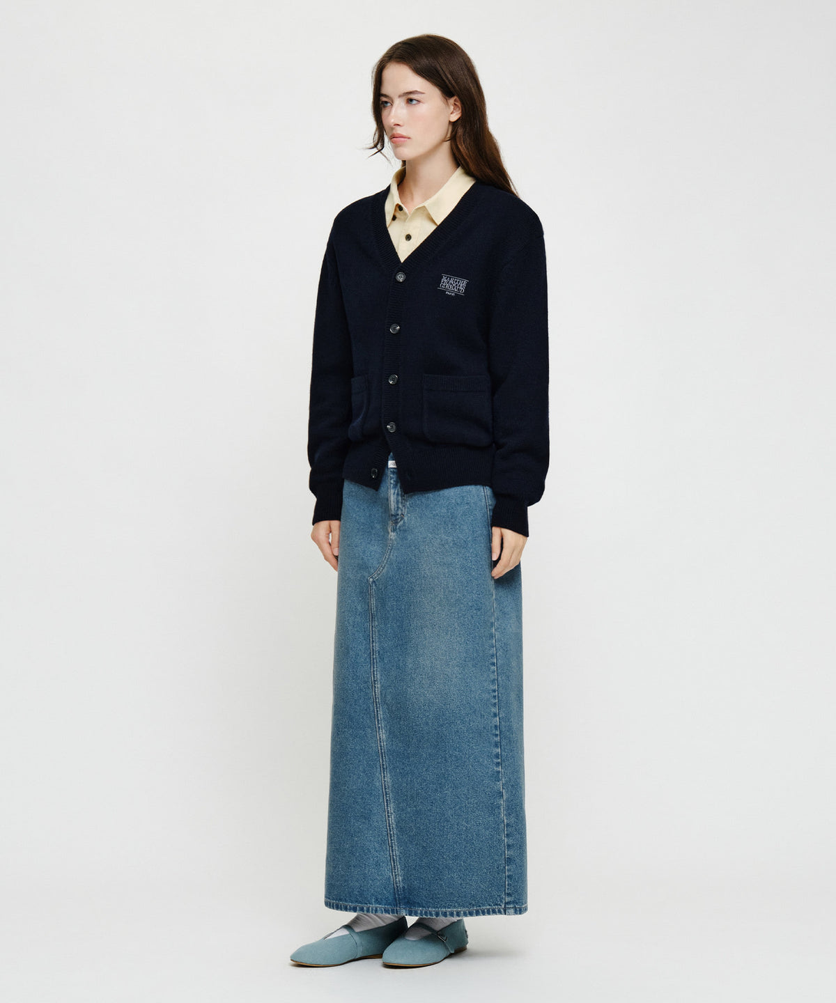 Marithe & Francois Girbaud - [Pre-order – Ships 19 Oct] Maxi Denim Skirt (Blue) product image 4 | TRAB K-Fashion Australia