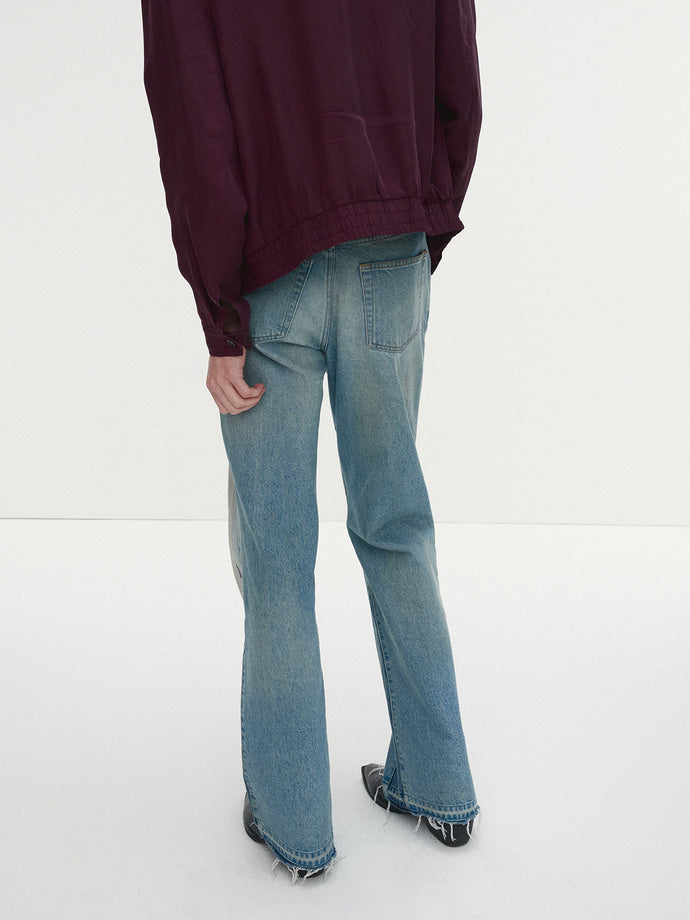 Tonywack - Flared-Leg Reconstructed Denim Jeans (Washed Light Blue) product image 2 | TRAB K-Fashion Australia