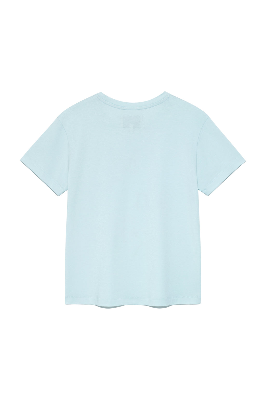 Matin Kim - Patchwork Graphic Printing Logo Top (Light Blue) product image 2 | TRAB K-Fashion Australia
