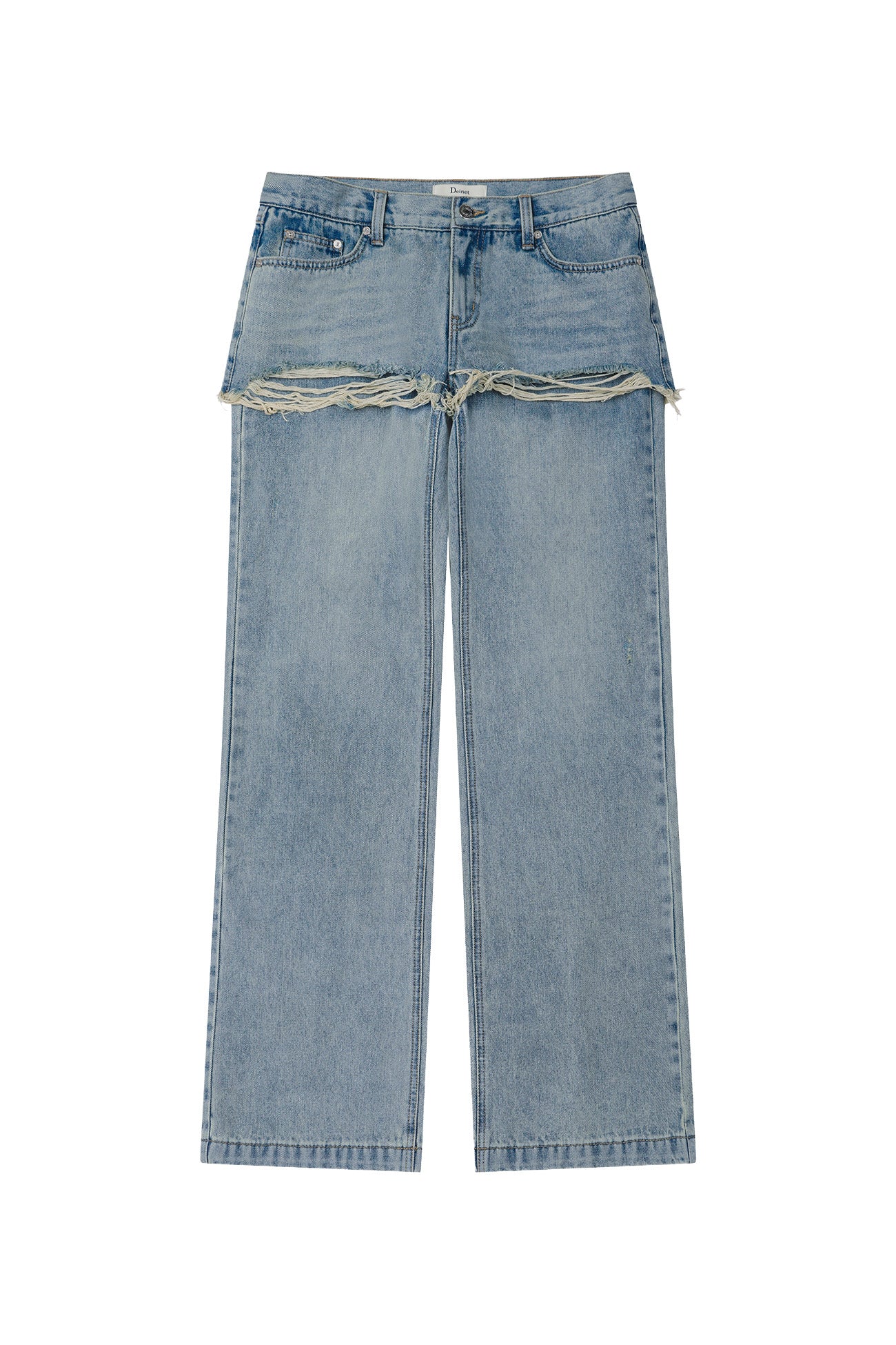 Deinet - Layered Semi Bootscut Denim Pants (Light Blue) product image 11 | TRAB K-Fashion Australia