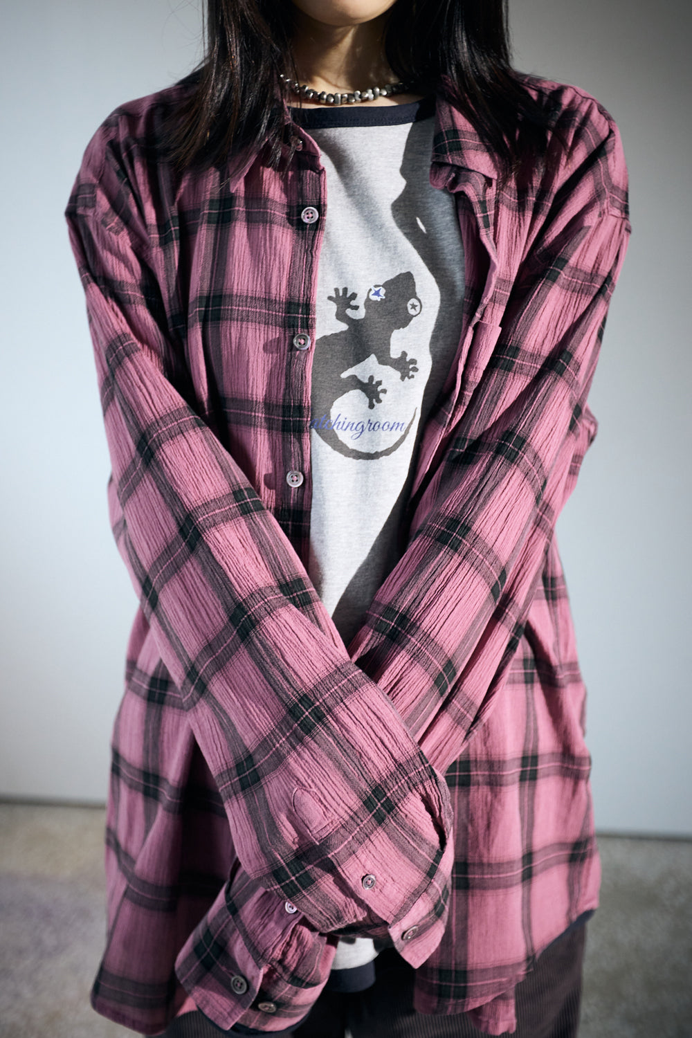 Hatchingroom - Classic Shirt Over Dyed Check (Pink) product image 12 | TRAB K-Fashion Australia