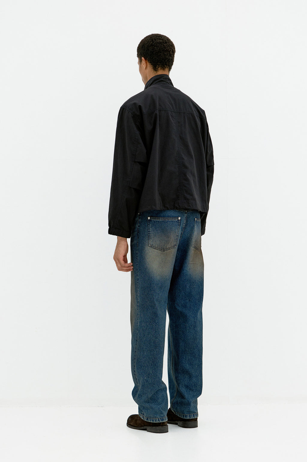 Coor - Stand Collar Cotton Washed Jumper (Washed Black) product image 4 | TRAB K-Fashion Australia
