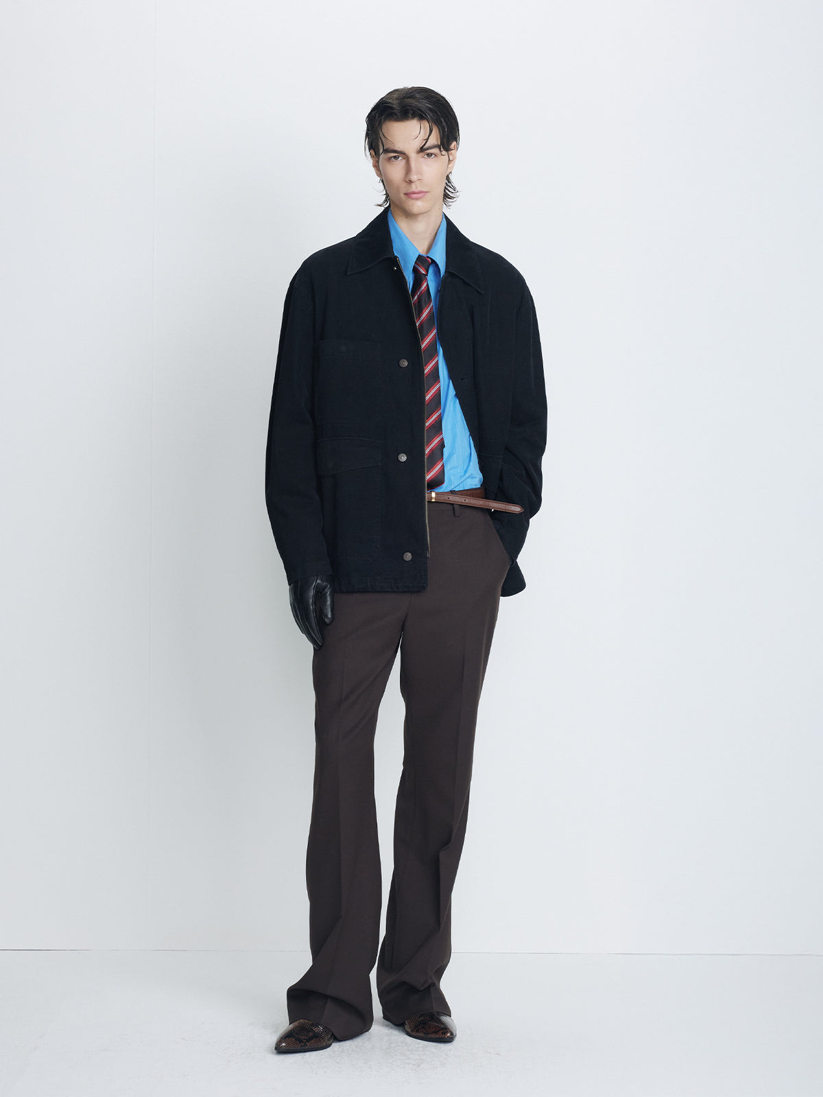 Tonywack - Wool Blend Flared Trousers (Deep Brown) product image 1 | TRAB K-Fashion Australia