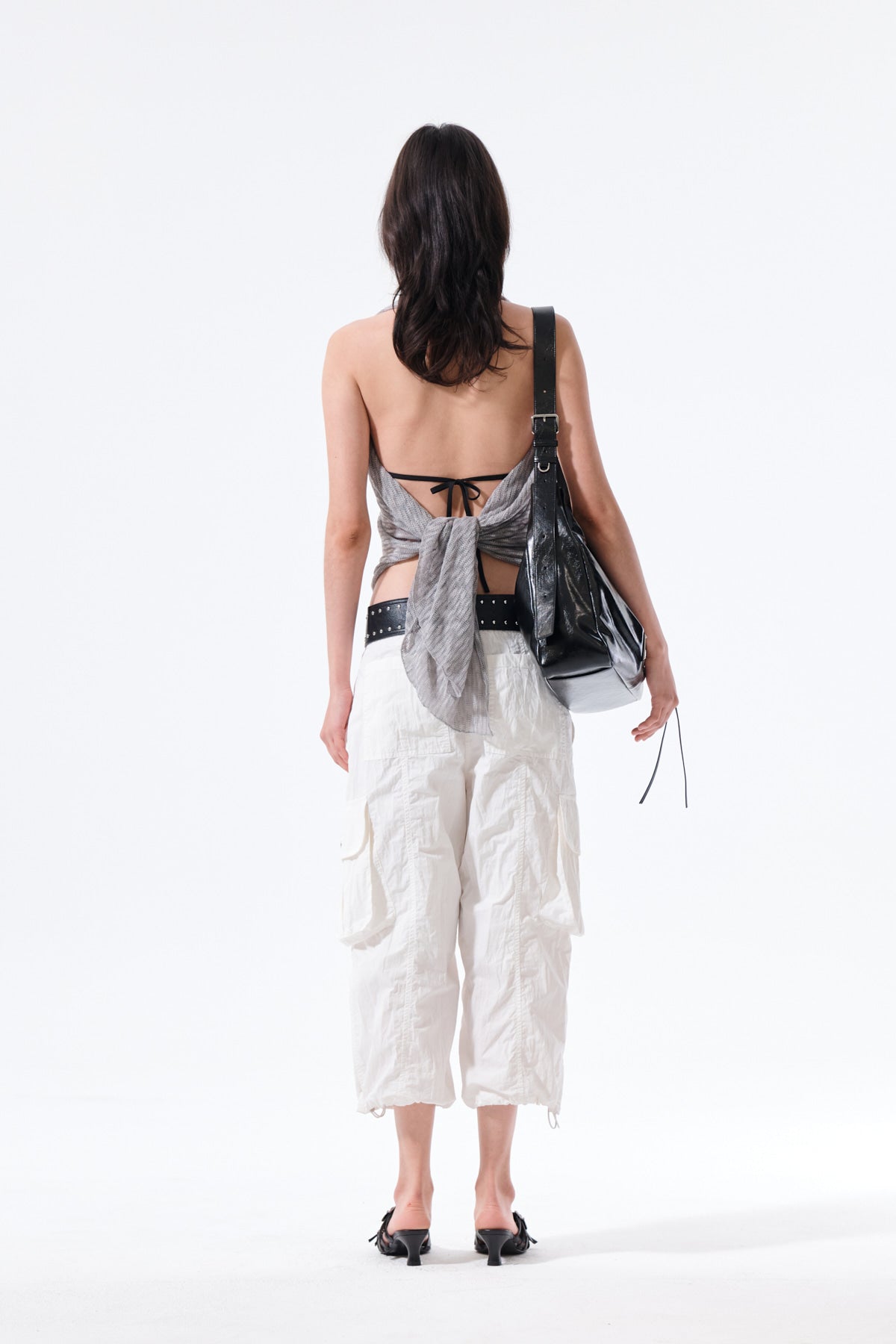 Matin Kim - Transformable Cover Up Scarf (Grey) product image 9 | TRAB K-Fashion Australia