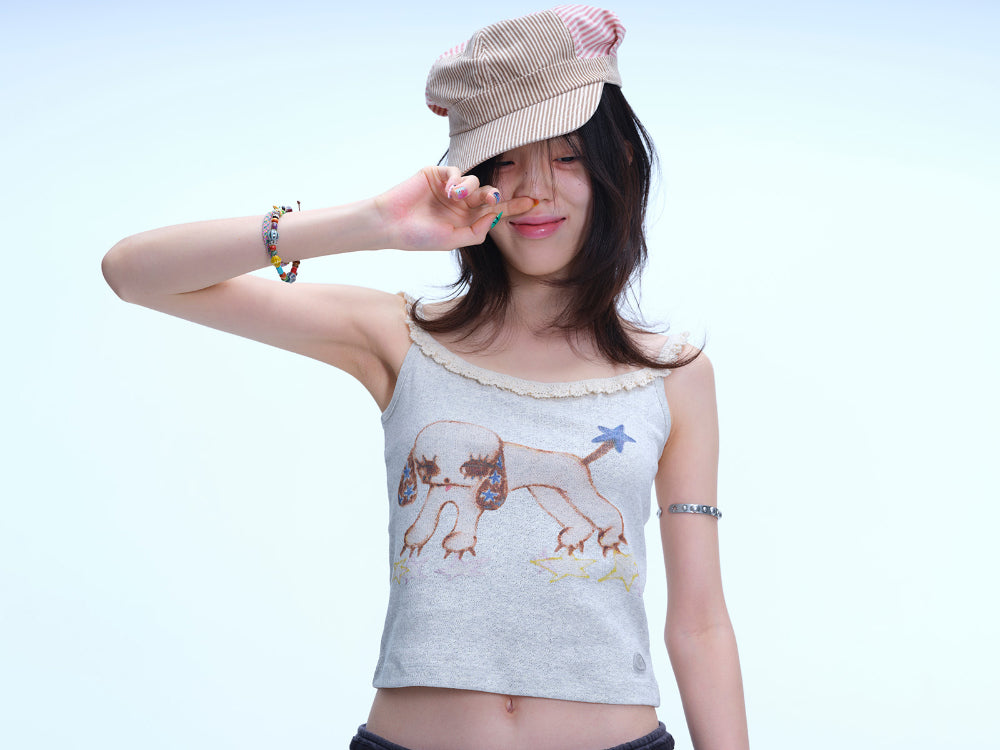Coyseio - Vintage Puppy Lace Sleeveless Light Melange product image 5 | TRAB K-Fashion Australia
