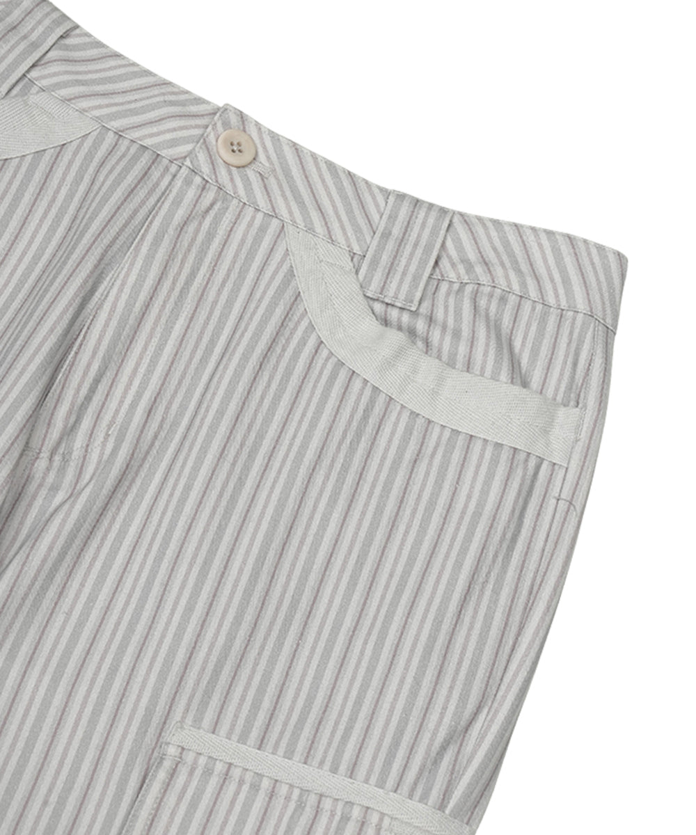 Coyseio - Stripe Big Pocket Cargo Pants (Light Grey) product image 12 | TRAB K-Fashion Australia