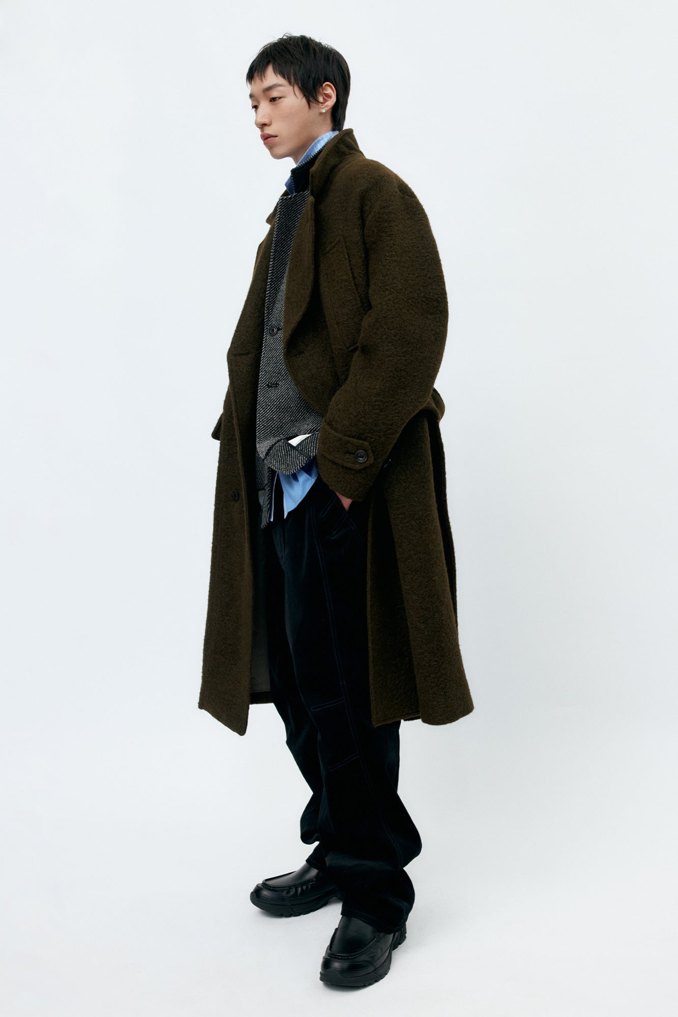Andersson Bell - Mattia Shaggy Wool Robe Coat (Brown) product image 3 | TRAB K-Fashion Australia