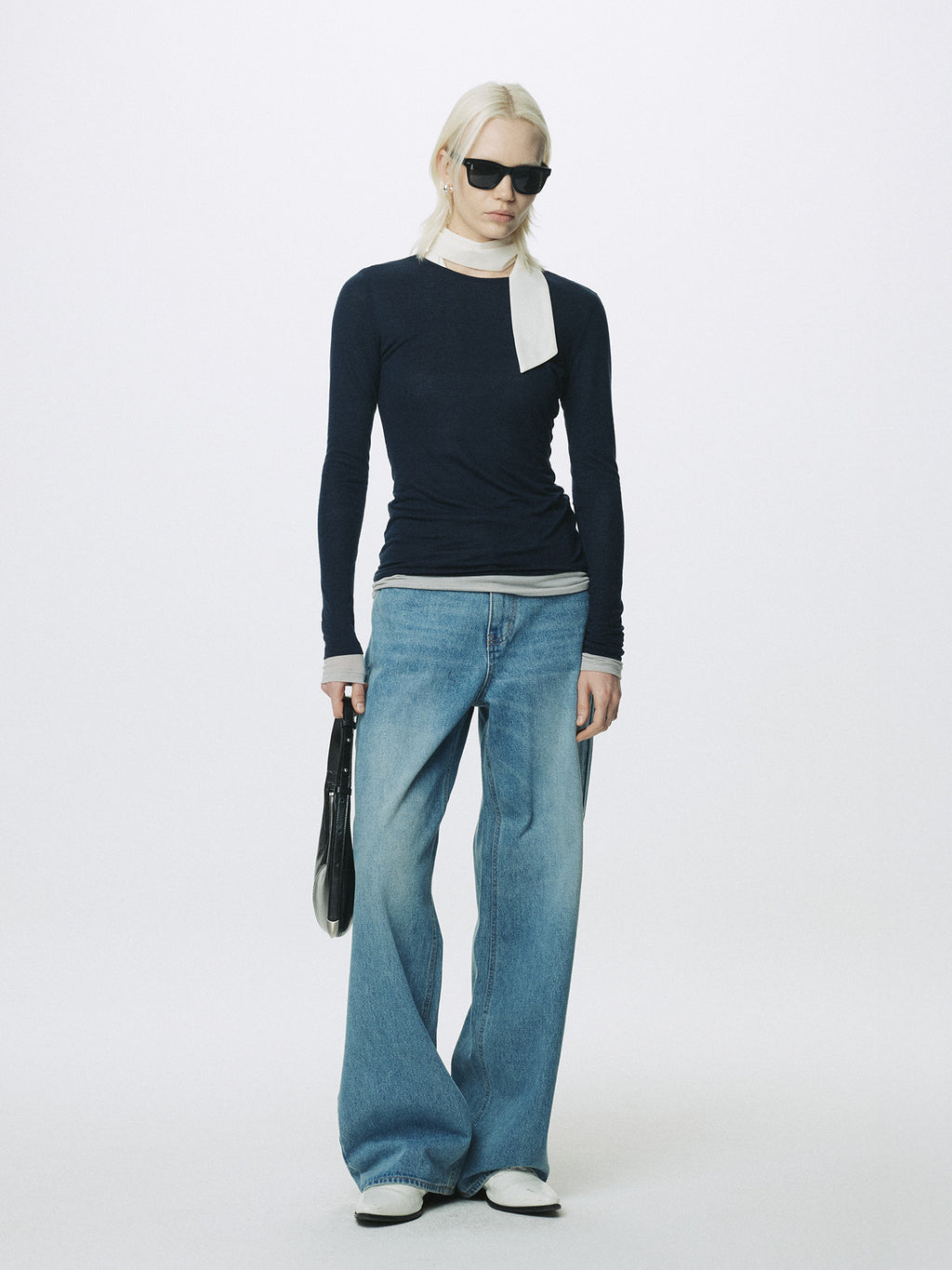 Tonywack - Tencel Layered Long Sleeve (Navy/Grey) product image 1 | TRAB K-Fashion Australia