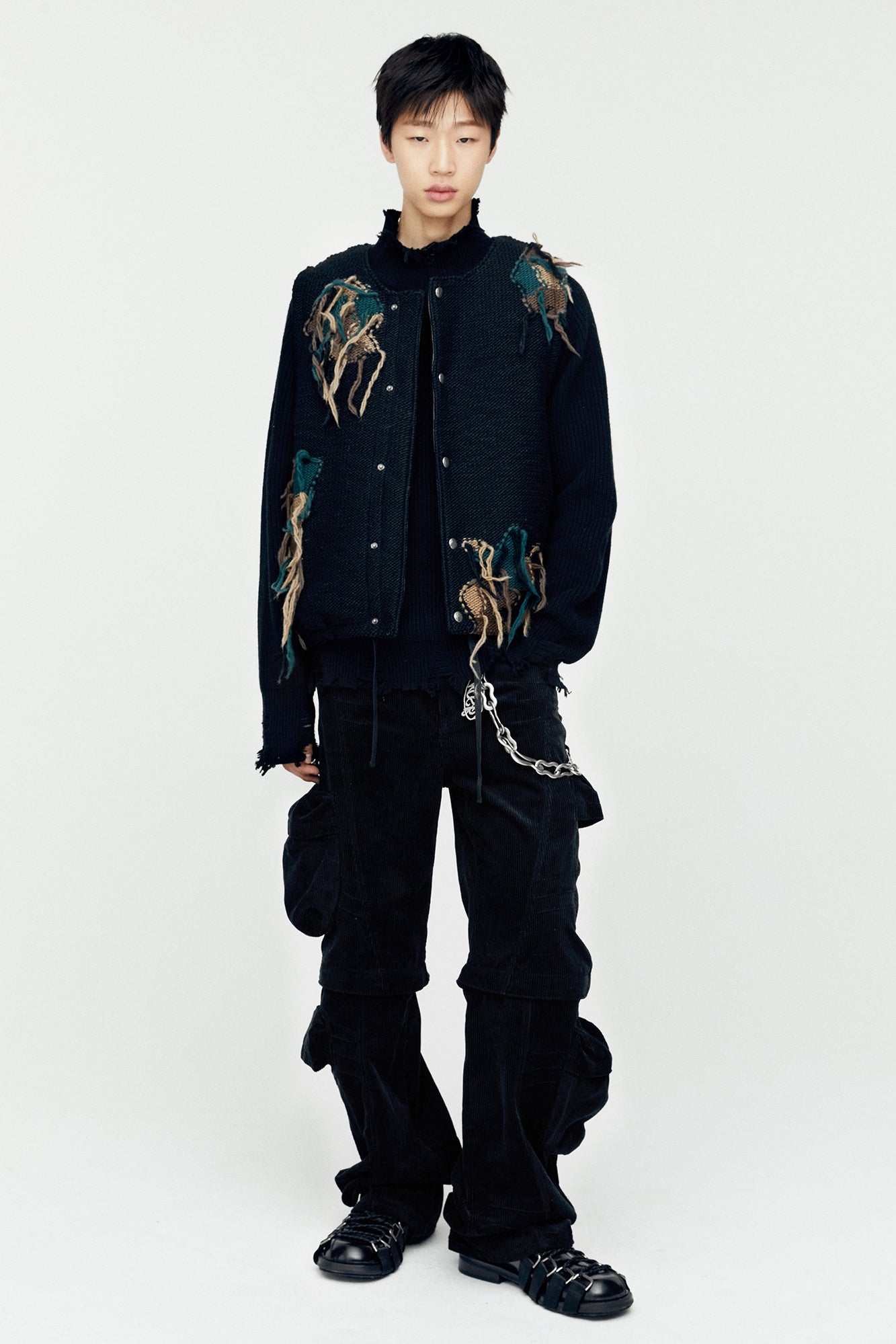 Andersson Bell - Milano Corduroy Cargo Pants (Black) product image 2 | TRAB K-Fashion Australia