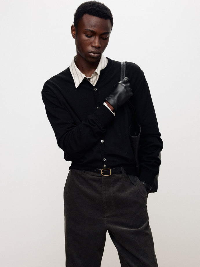 Tonywack - Super Fine Wool Crew-Neck Cardigan (Black) product image 6 | TRAB K-Fashion Australia