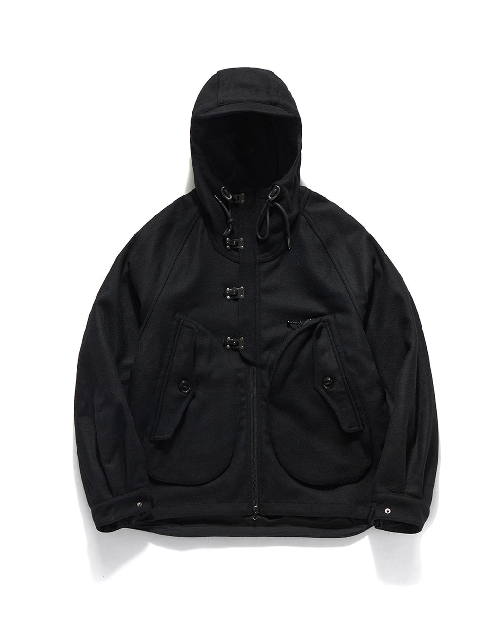 Eastlogue - Deck Hoodie Parka (Black Melton Wool) product image 1 | TRAB K-Fashion Australia
