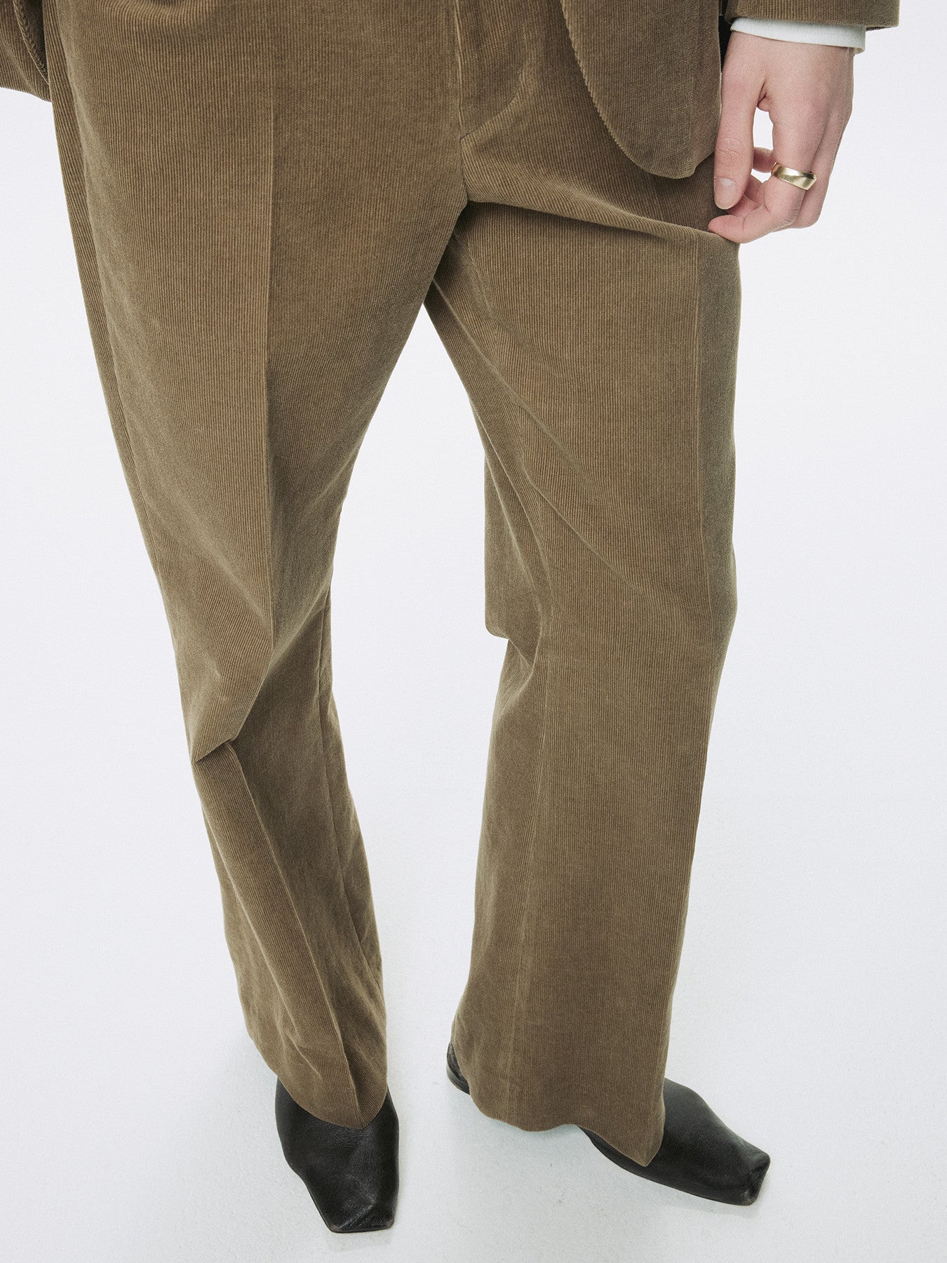 Tonywack - Corduroy Flared Trousers (Beige Taupe) product image 4 | TRAB K-Fashion Australia