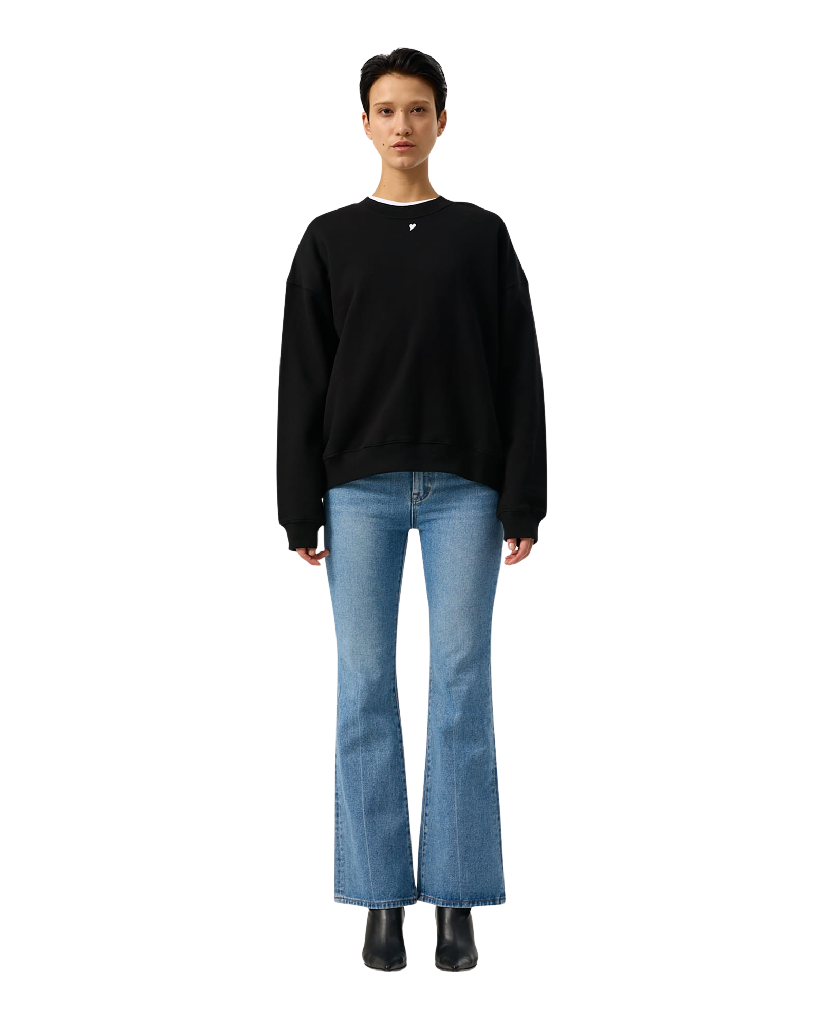 Kimhe Kim - Heart Embroidered Sweatshirt (Black) product image 17 | TRAB K-Fashion Australia