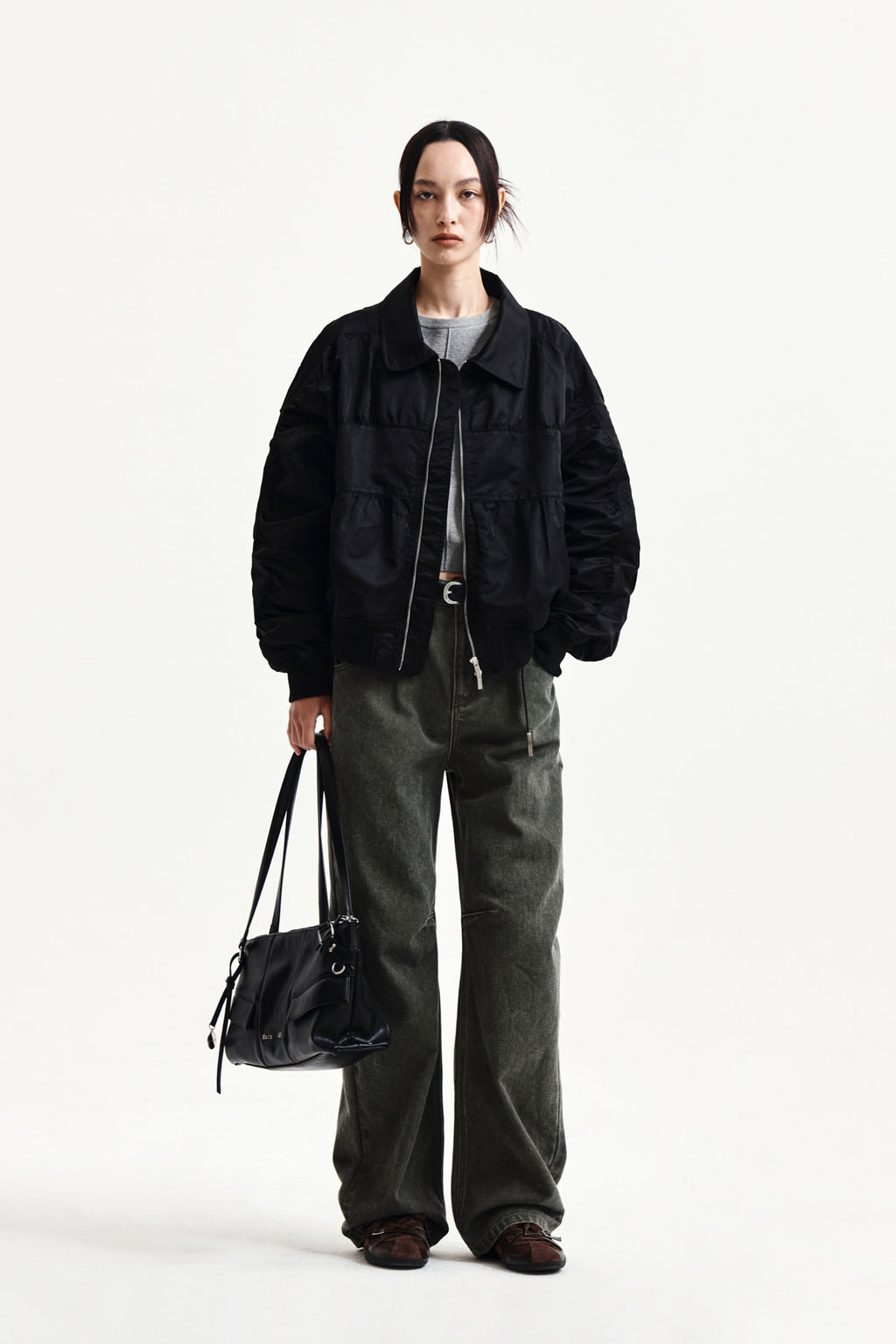 Matin Kim - Dart Point Denim Pants (Khaki) product image 9 | TRAB K-Fashion Australia