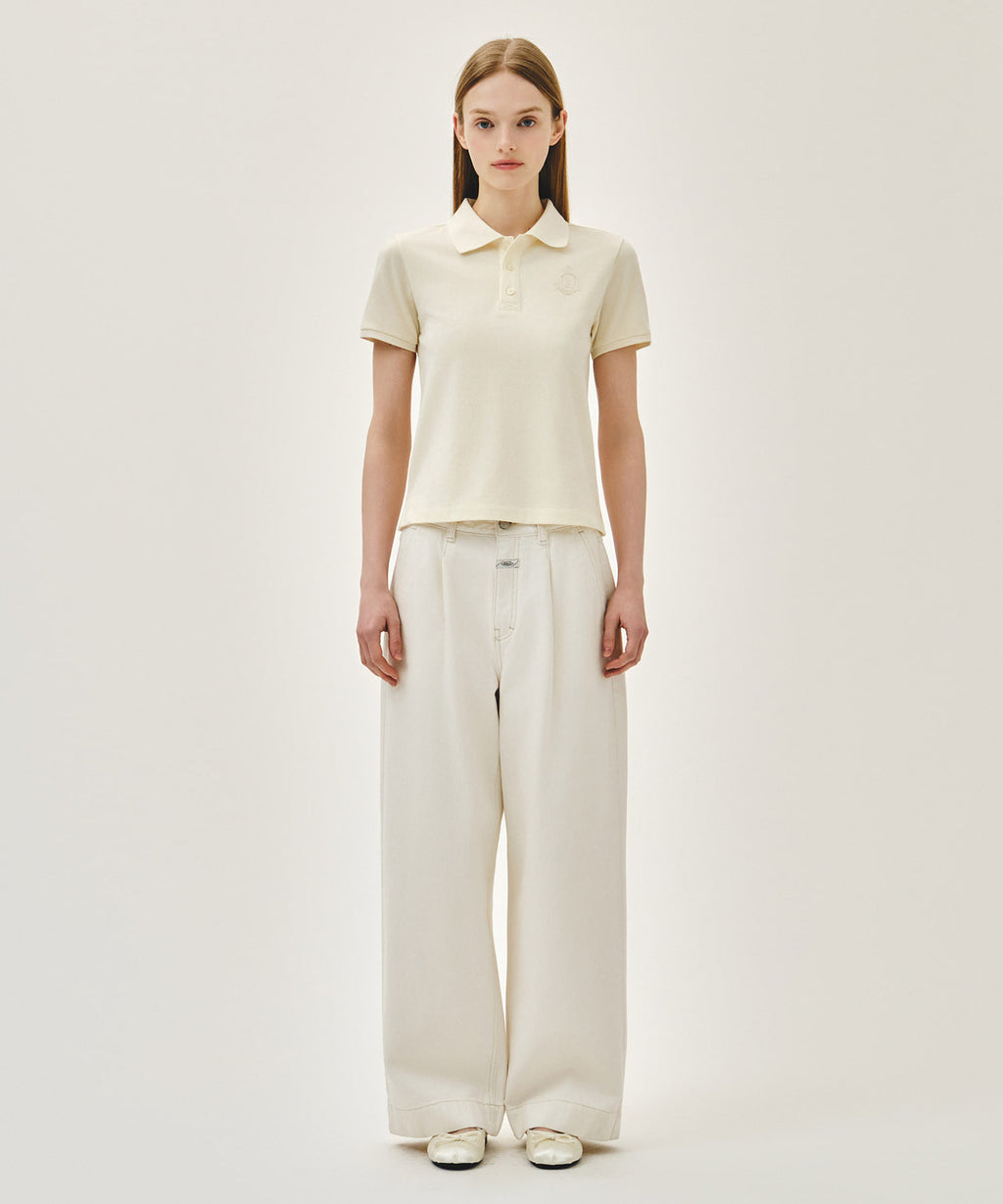 Marithe & Francois Girbaud - Emblem Pk Collar Tee (Ivory) product image 5 | TRAB K-Fashion Australia