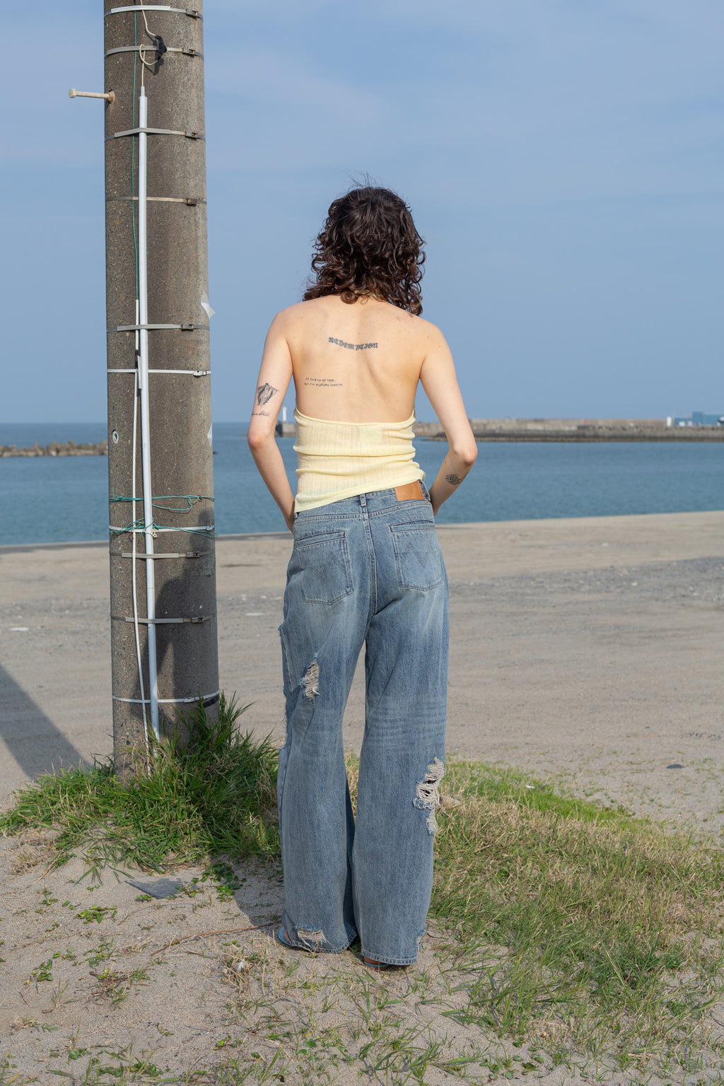 Matin Kim - Layered Button Halter Neck Top (Light Yellow) product image 10 | TRAB K-Fashion Australia