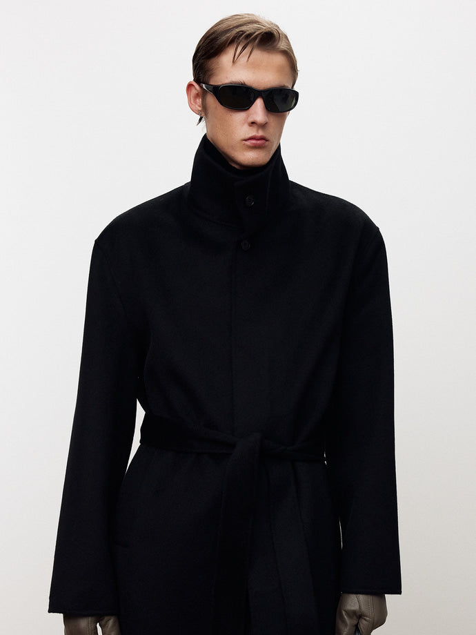 Tonywack - Hand-Made Wool Cashmere Stand-Collar Coat (Black) product image 6 | TRAB K-Fashion Australia