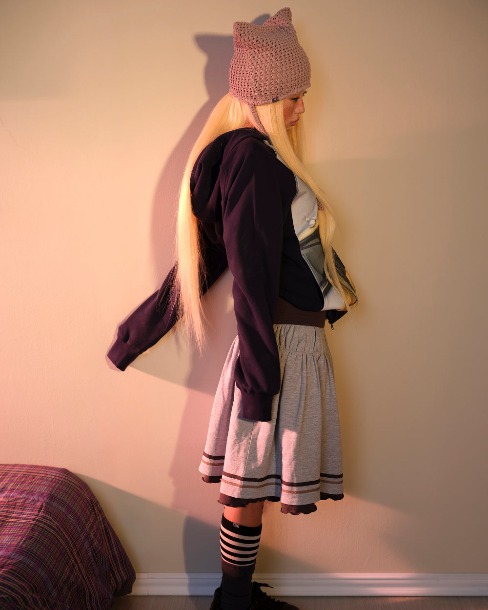 Coyseio - Coyseio X Blythe Cat Twine Beanie (Ash Pink) product image 9 | TRAB K-Fashion Australia