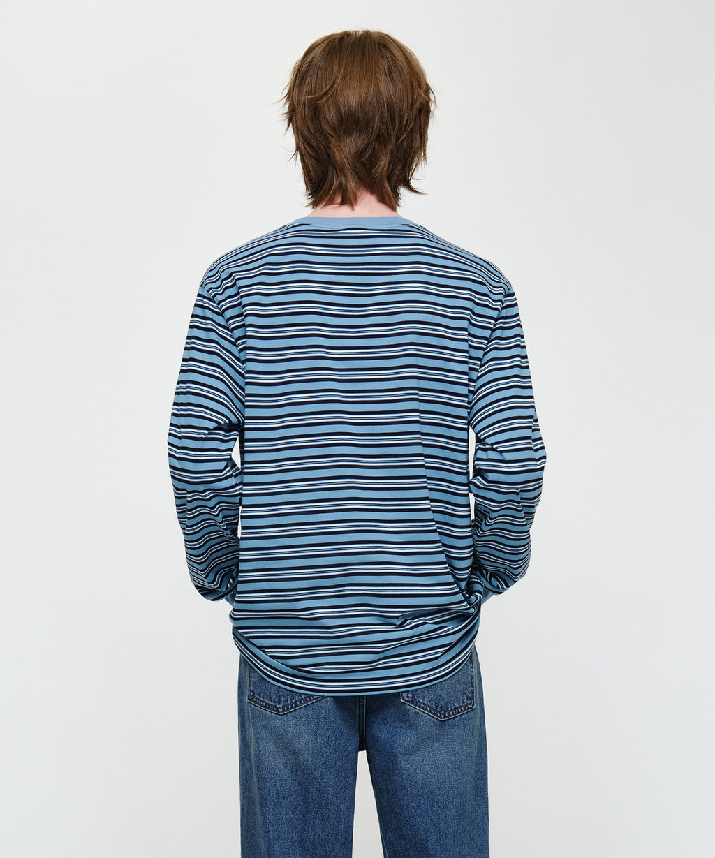 Marithe & Francois Girbaud - Small Classic Logo Long Sleeve Tee (Stripe) product image 3 | TRAB K-Fashion Australia