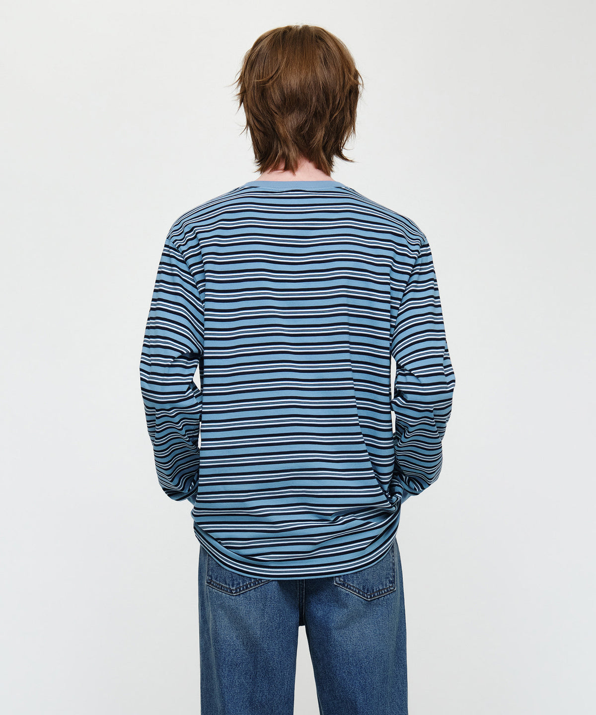 Marithe & Francois Girbaud - Small Classic Logo Long Sleeve Tee (Stripe) product image 3 | TRAB K-Fashion Australia