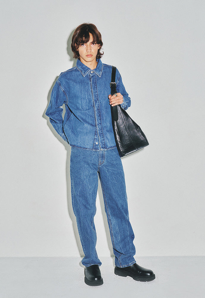 Tonywack - Covered Front Denim Blouson (Lightning Washed Blue) product image 3 | TRAB K-Fashion Australia