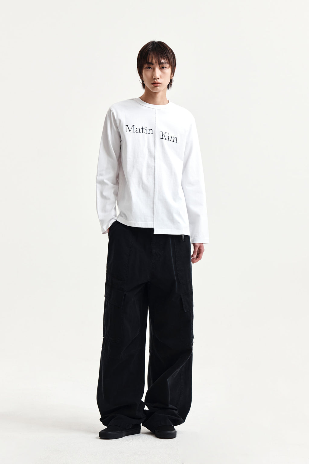 Matin Kim - Asymmetric Logo Top (White) product image 15 | TRAB K-Fashion Australia