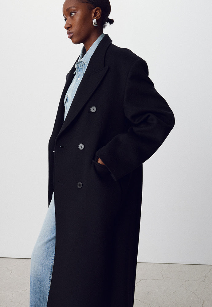 Tonywack - Wool And Cashmere Double-Breasted Coat (Black) product image 5 | TRAB K-Fashion Australia